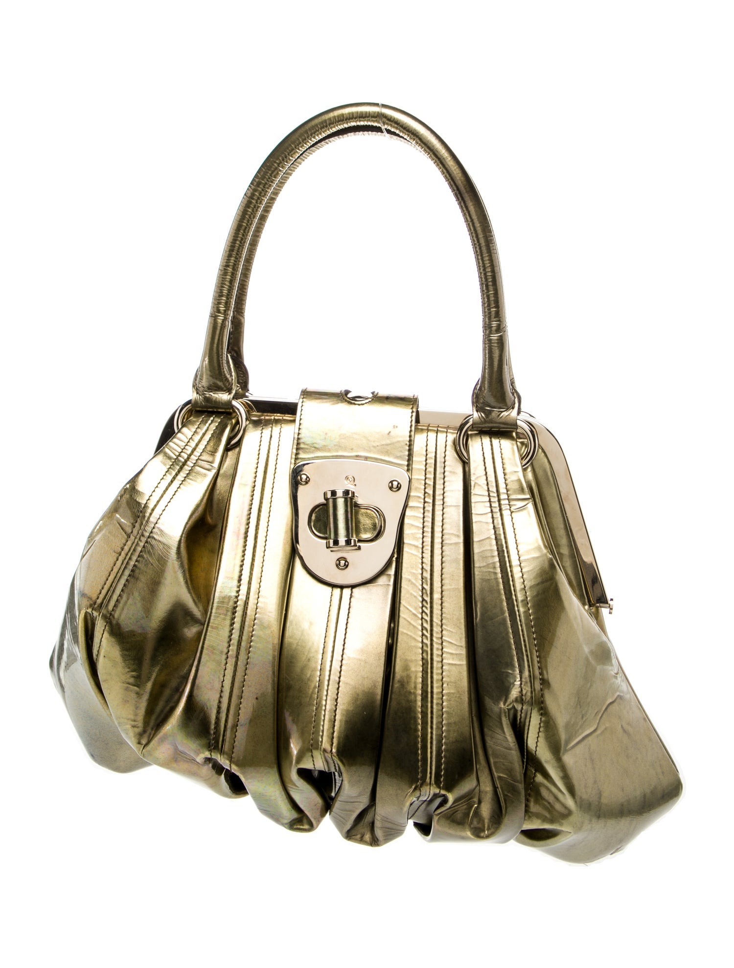 Alexander McQueen Patent Leather Top Handle Bag