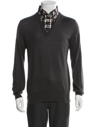 Alexander McQueen Graphic Print Turtleneck Polo Sweater