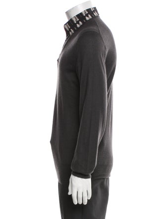 Alexander McQueen Graphic Print Turtleneck Polo Sweater