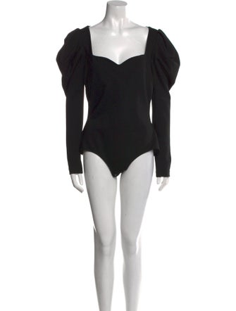Alexander McQueen Square Neckline Long Sleeve Bodysuit