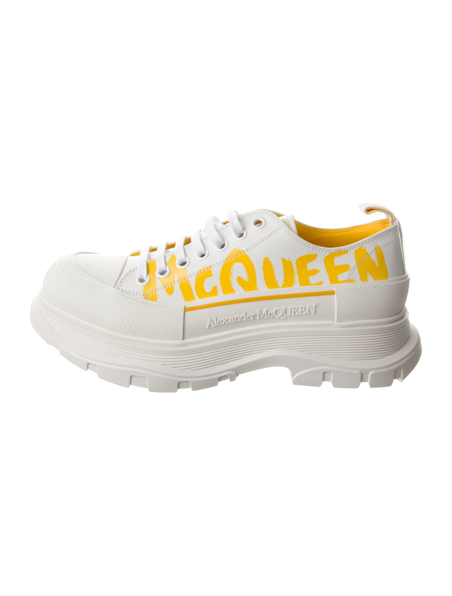 Alexander McQueen Leather Printed Athletic Sneakers