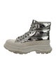 Alexander McQueen Leather Colorblock Pattern Sneakers
