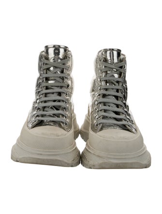 Alexander McQueen Leather Colorblock Pattern Sneakers