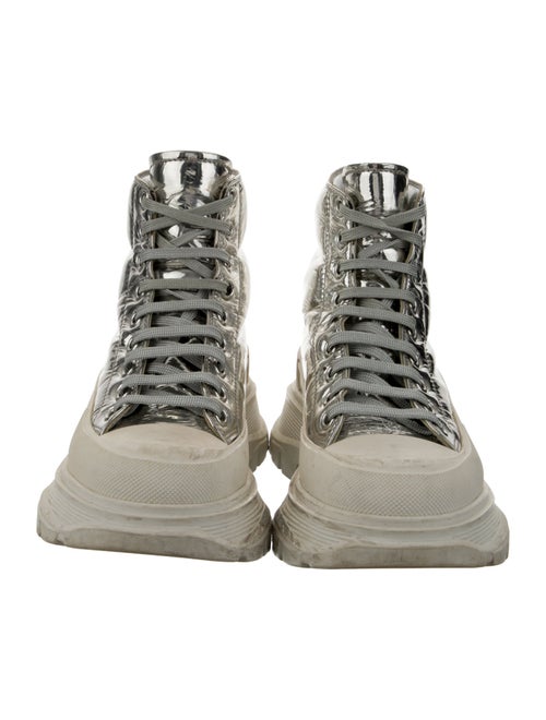 Alexander McQueen Leather Colorblock Pattern Sneakers