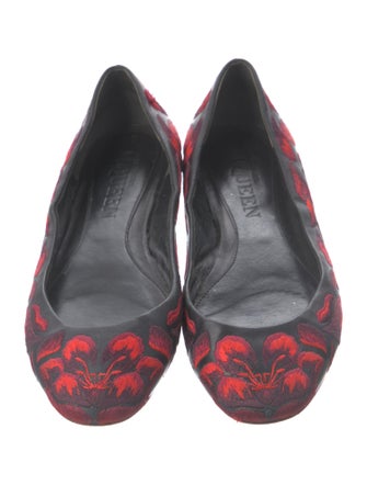 Alexander McQueen Leather Patterned Ballet Flats