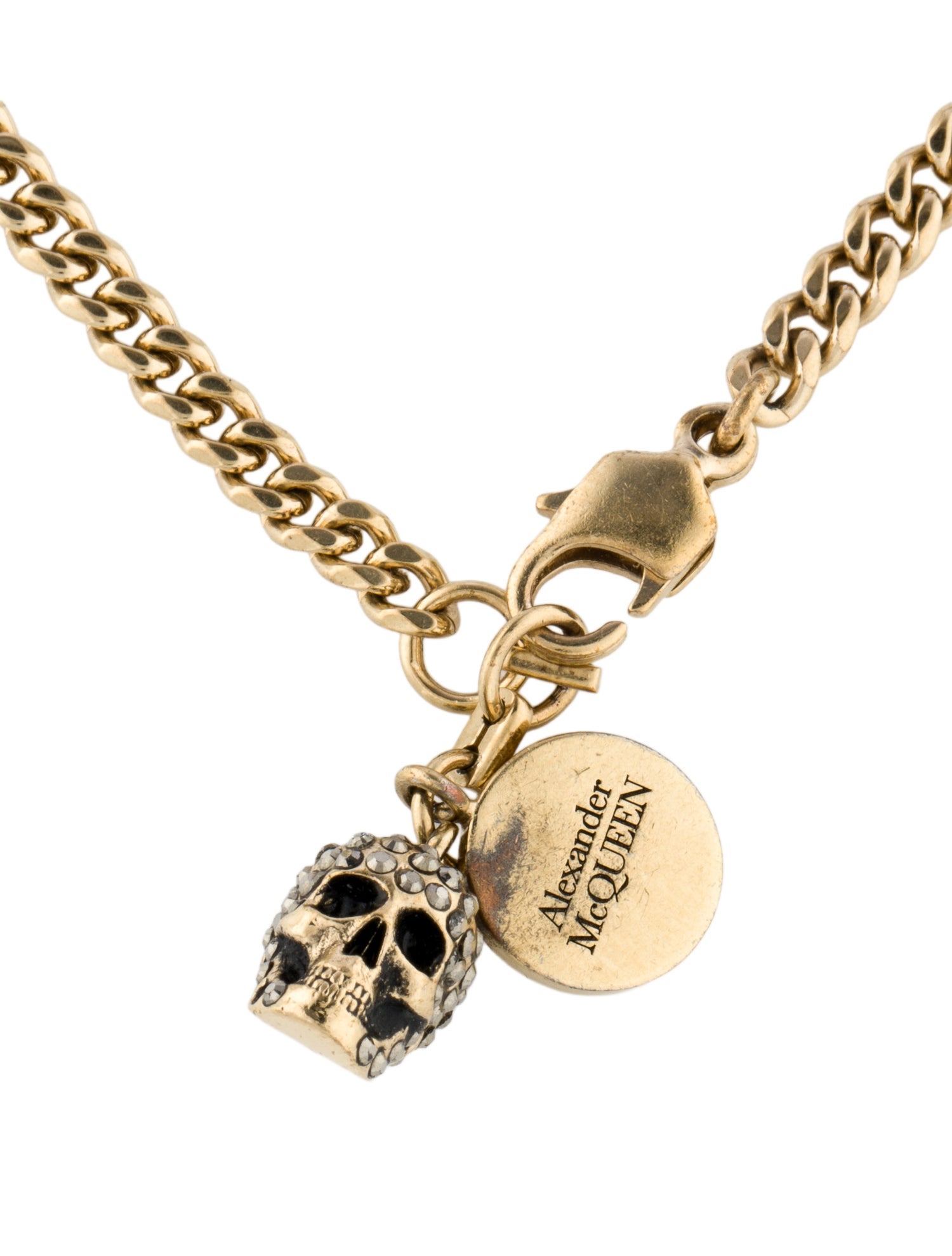Alexander McQueen Pave Skull Charm Bracelet