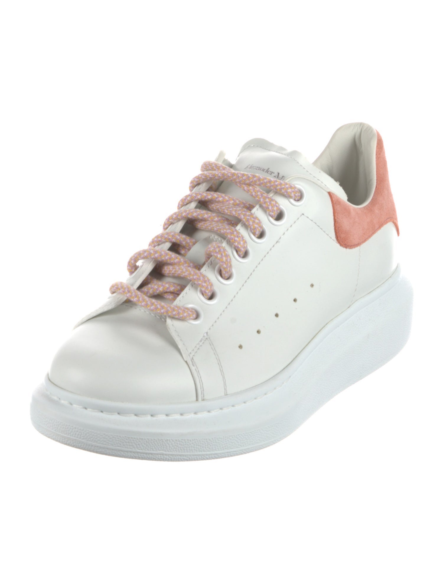 Alexander McQueen Leather Colorblock Pattern Sneakers