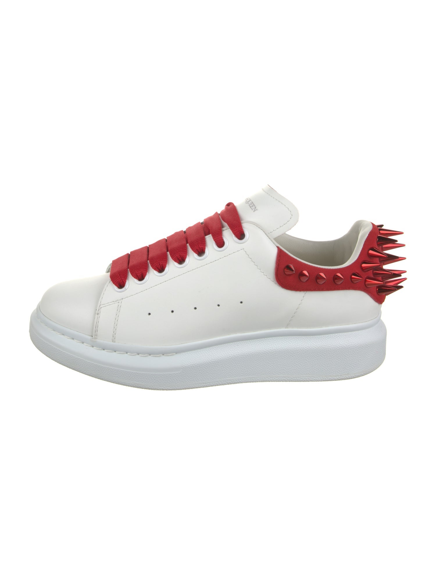 Alexander McQueen Spike Accents Leather Sneakers