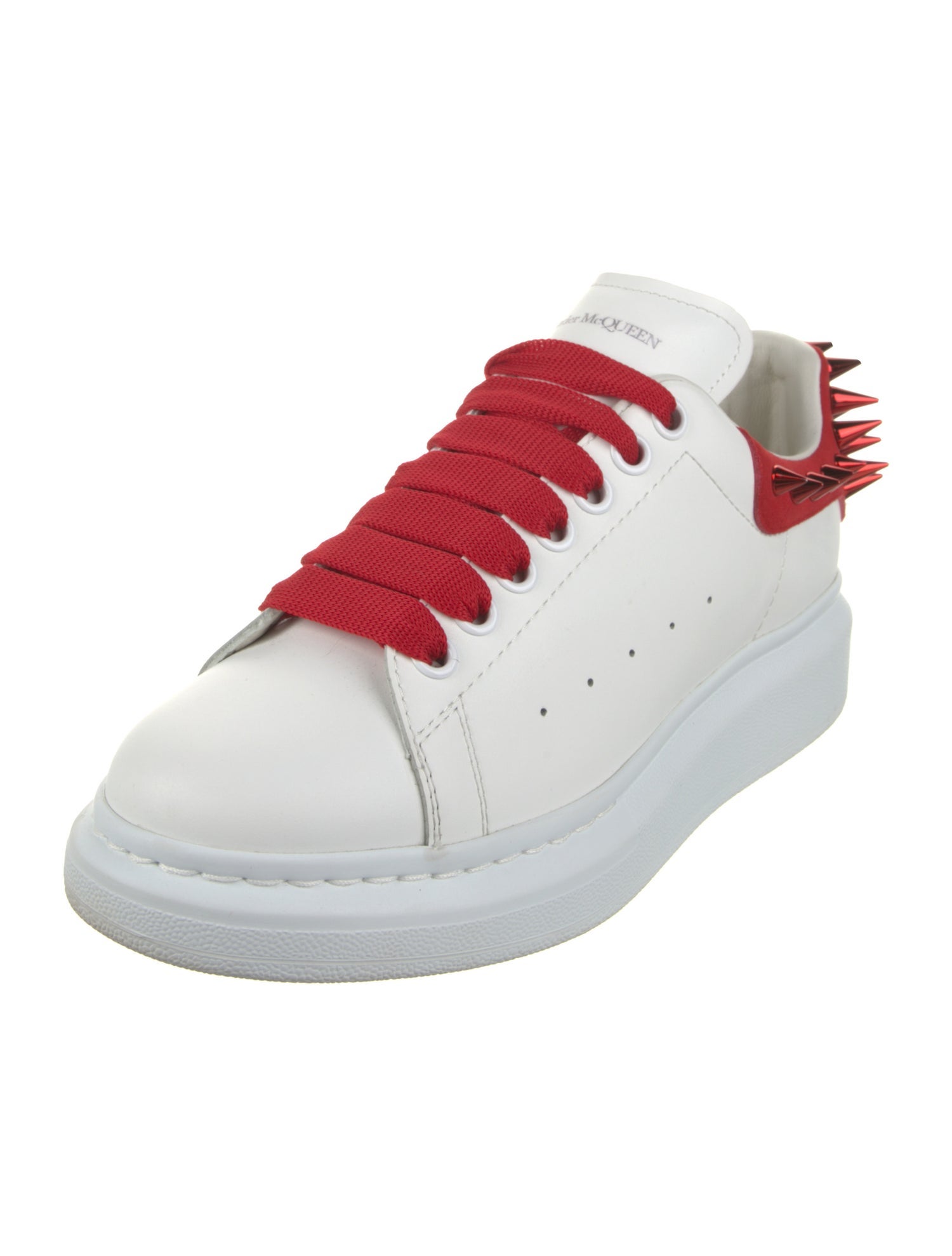 Alexander McQueen Spike Accents Leather Sneakers