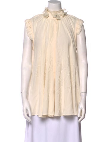 Alexander McQueen Tops Silk Mock Neck Top Us6, It42 | M