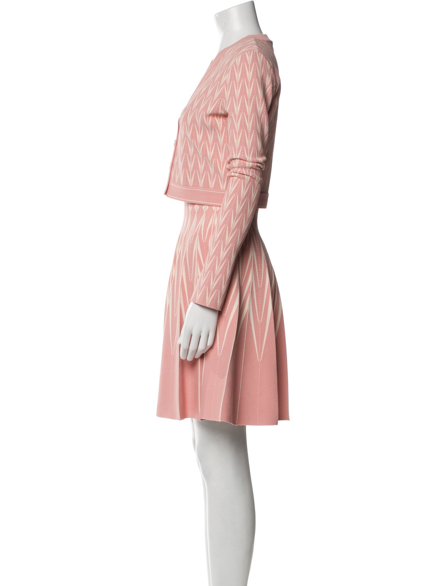 Alexander McQueen Striped Pleated Accents Dress Set