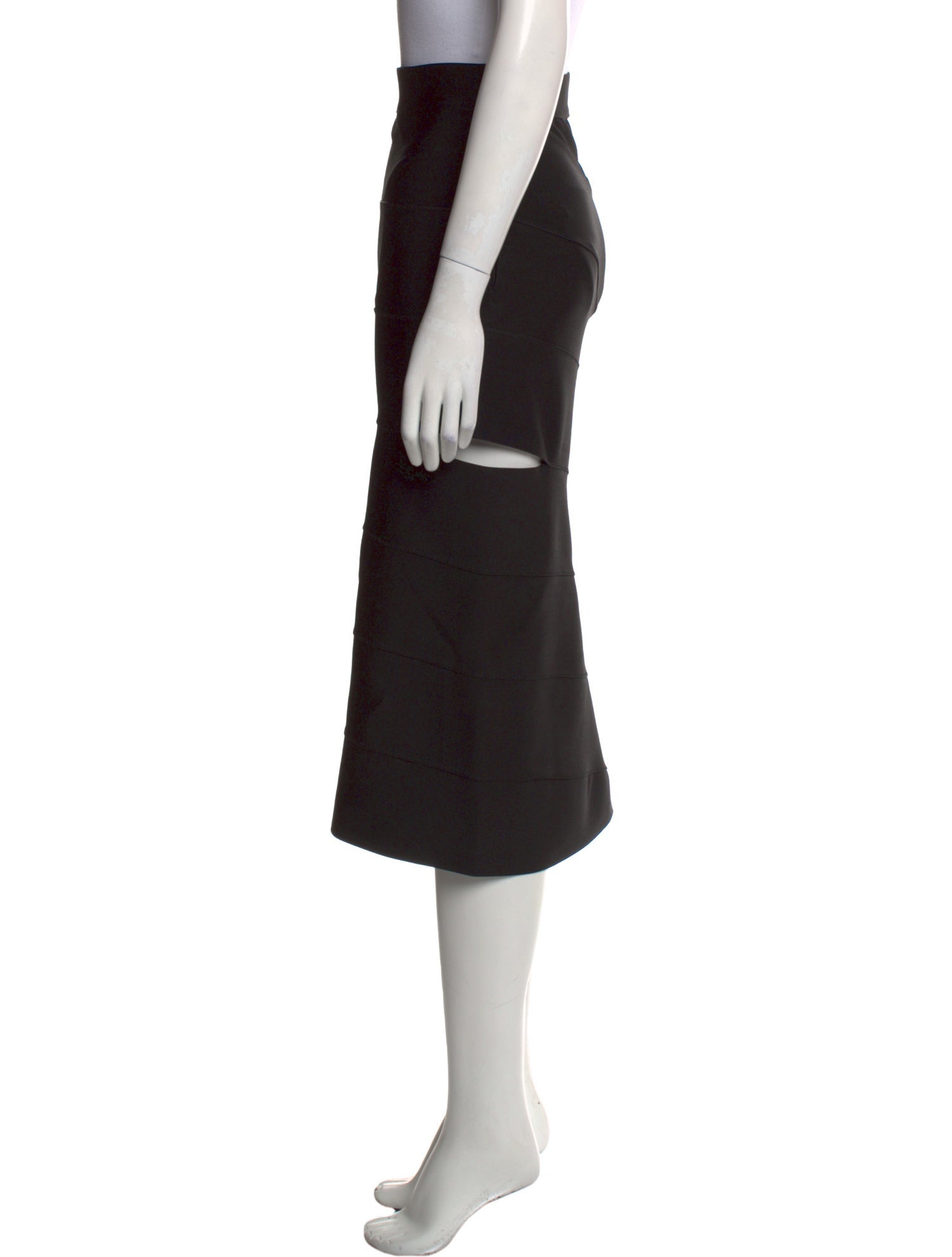 Alexander McQueen Cutout Accent Midi Length Skirt