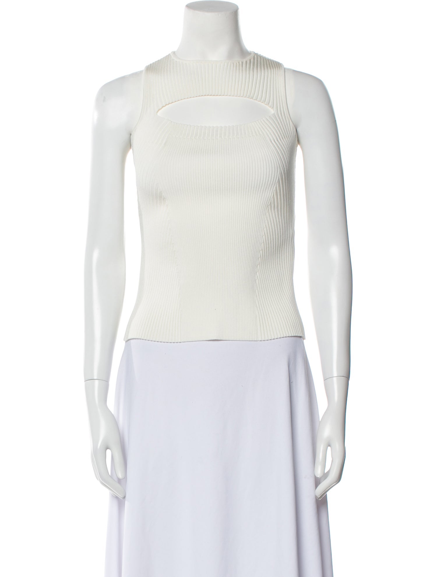 Alexander McQueen Crew Neck Sleeveless Crop Top