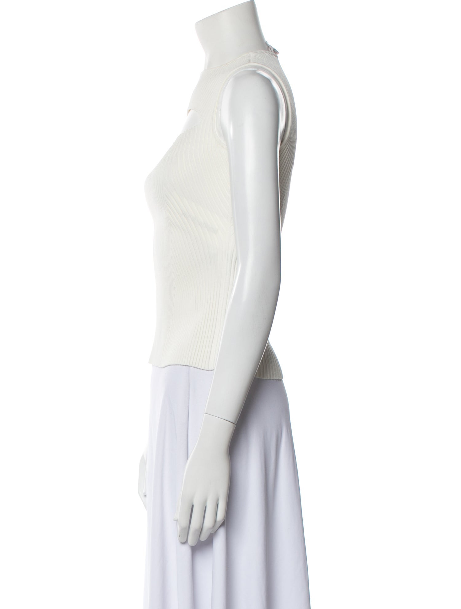 Alexander McQueen Crew Neck Sleeveless Crop Top