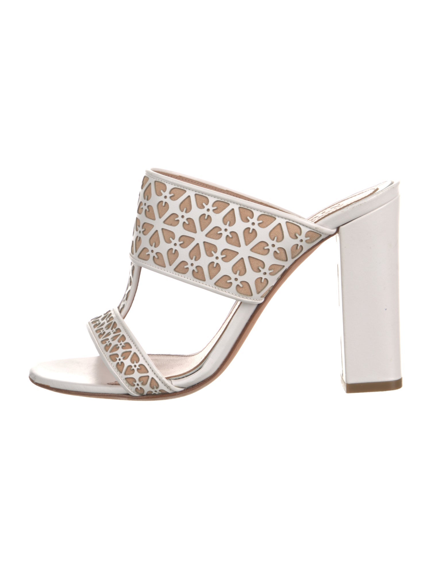 Alexander McQueen Leather Lasercut Accents Slides