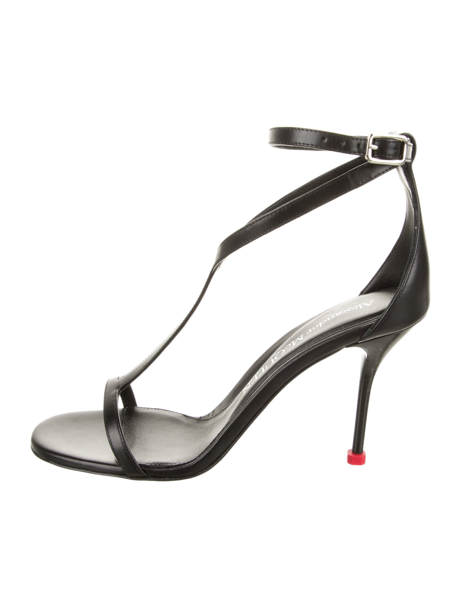 Alexander McQueen Leather T-Strap Sandals