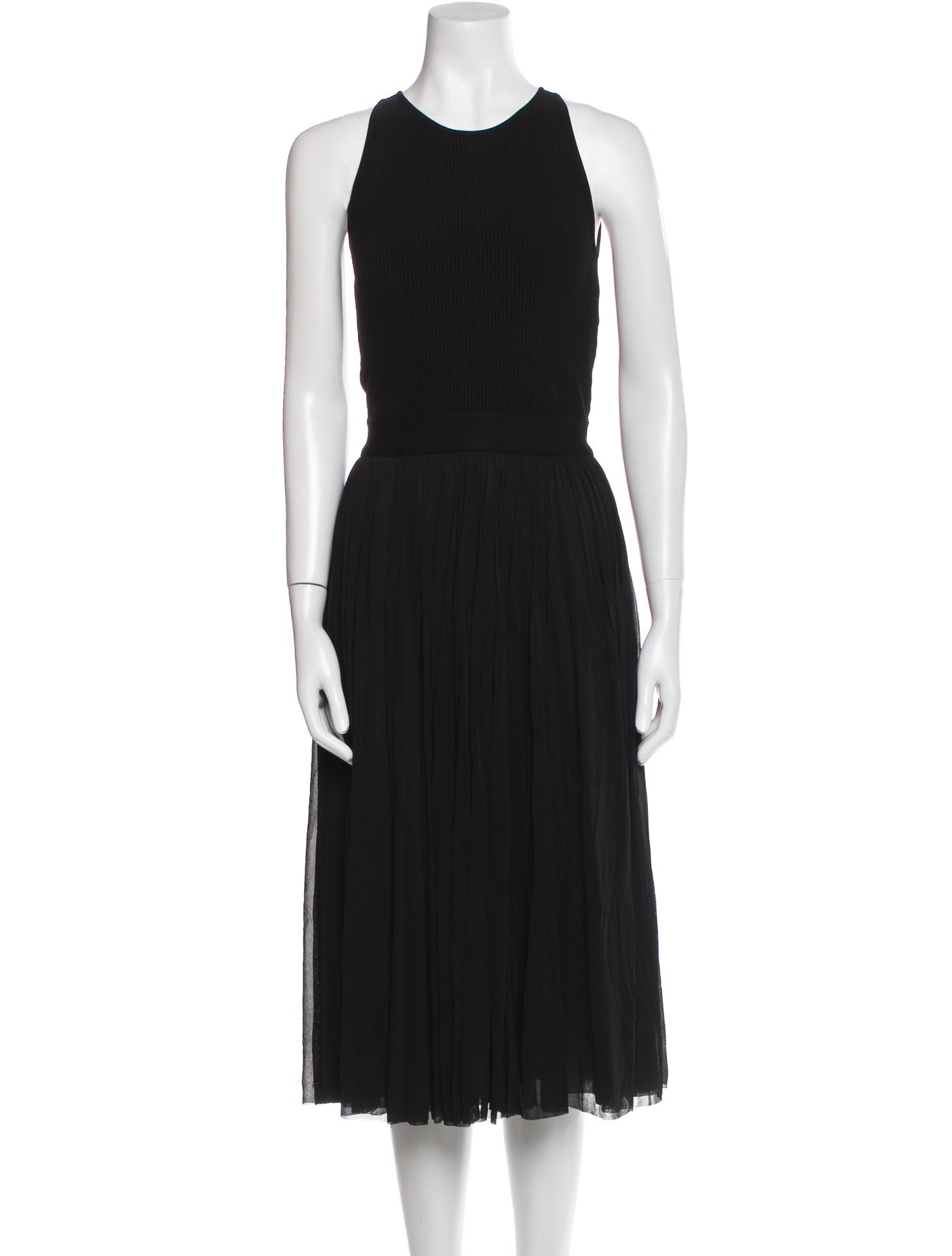 Alexander McQueen Crew Neck Midi Length Dress