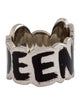 Alexander McQueen Enamel Graffiti Logo Band Ring