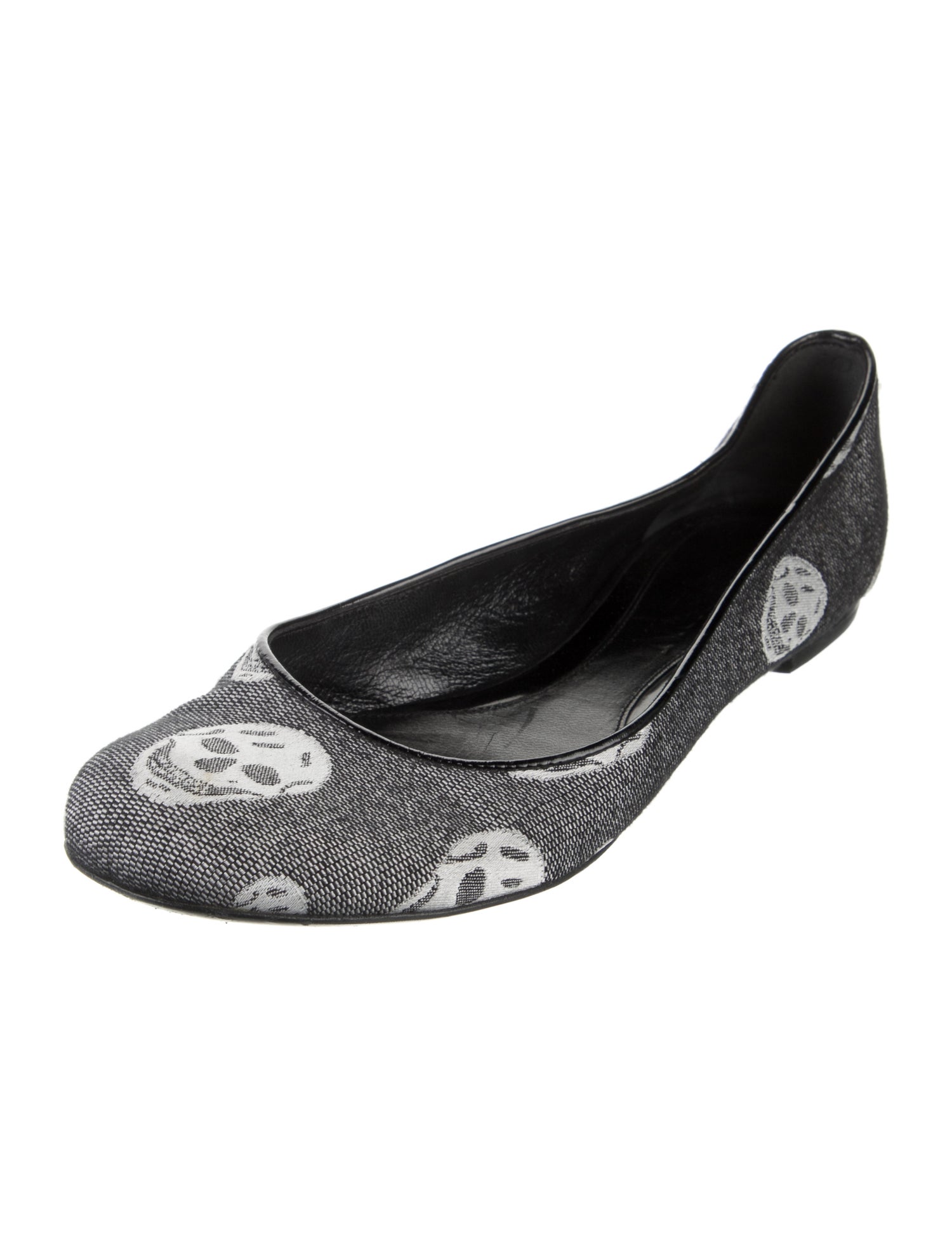 Alexander McQueen Canvas Printed Ballet Flats