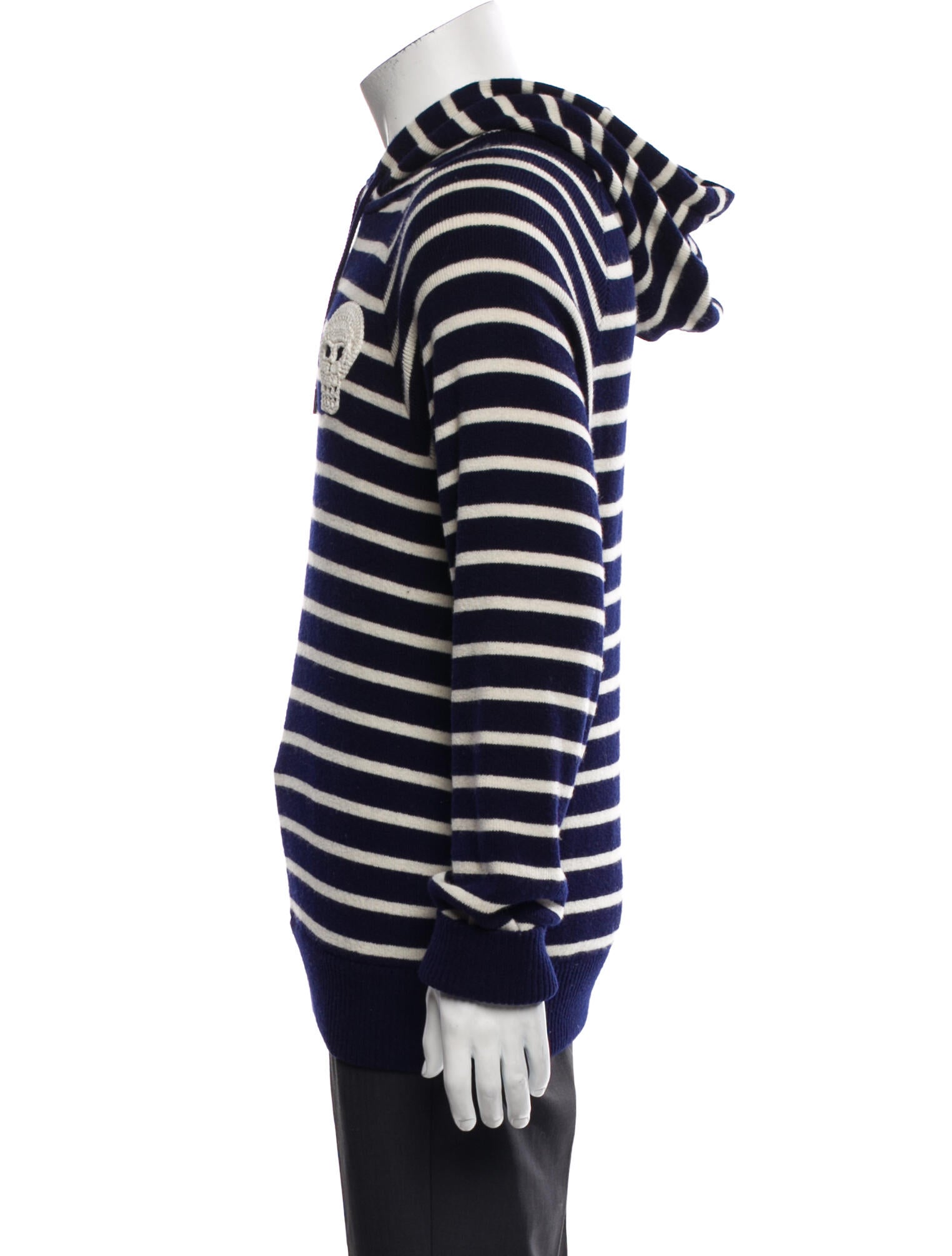 Alexander McQueen Striped Crew Neck Hoodie