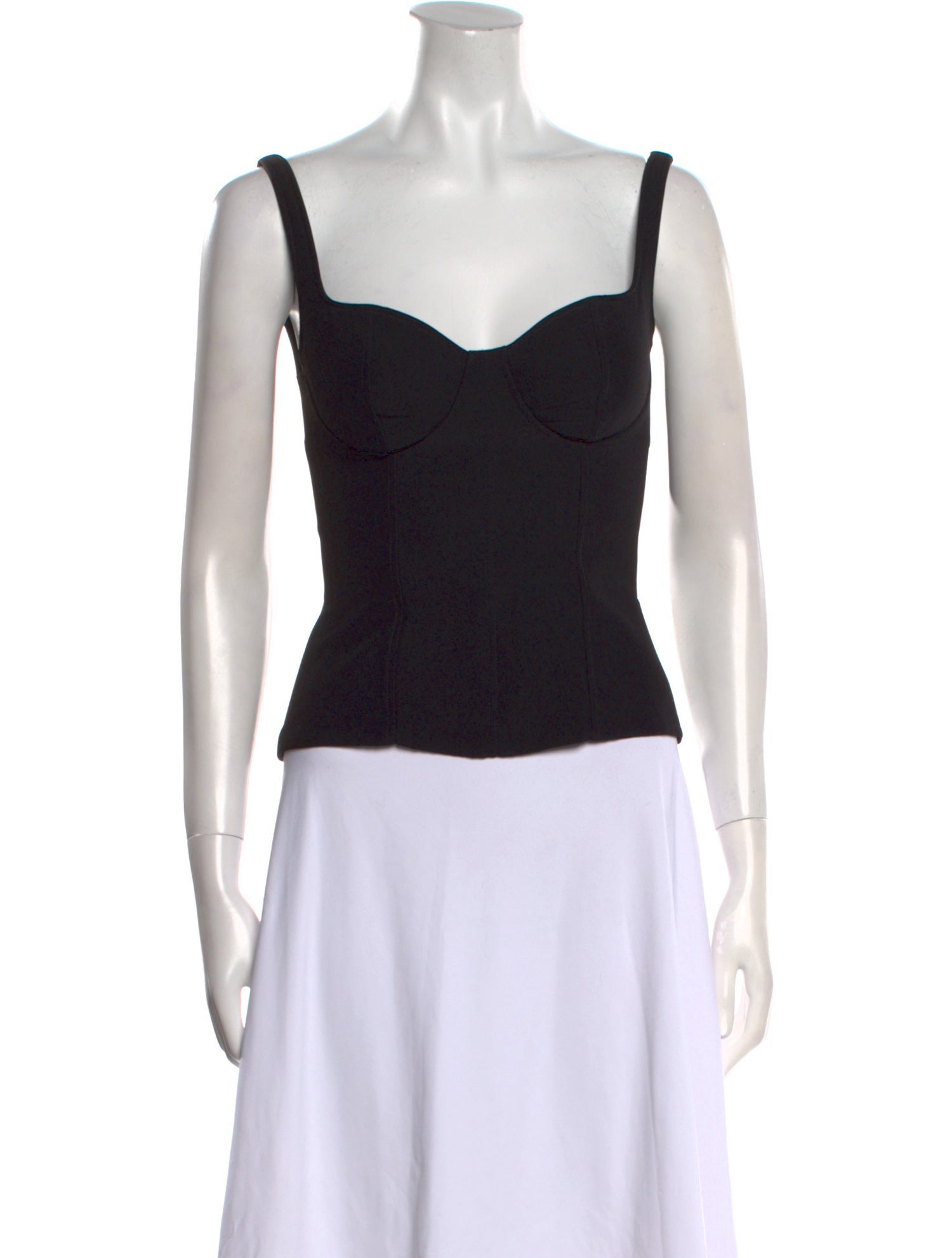 Alexander McQueen Square Neckline Sleeveless Crop Top