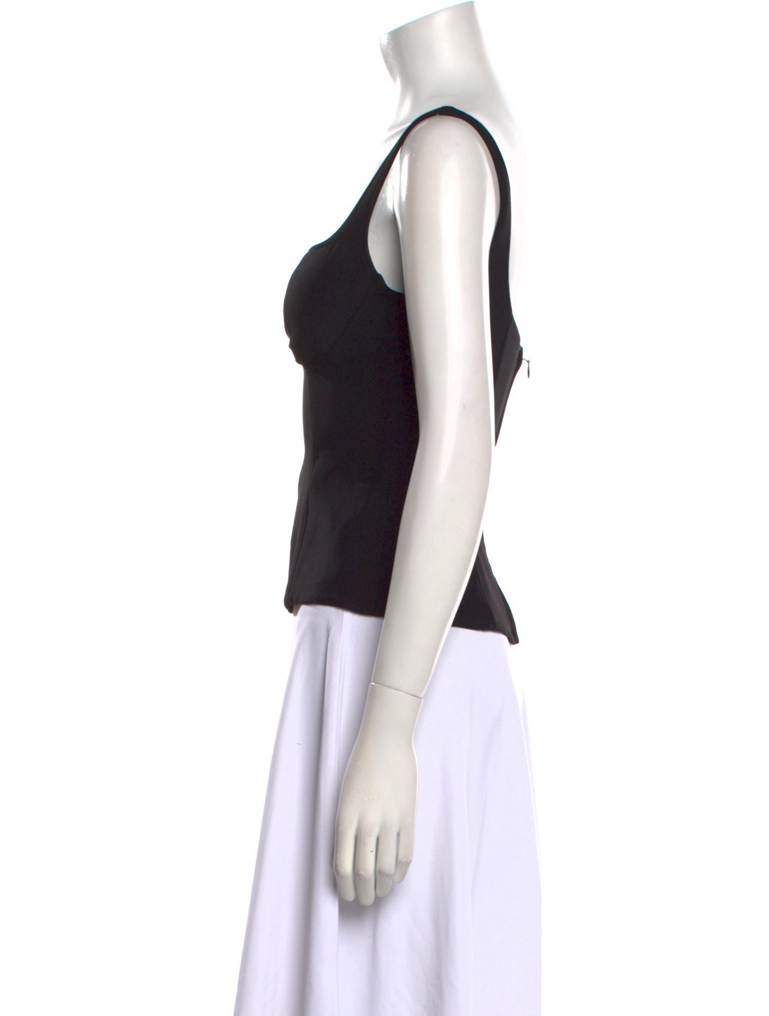 Alexander McQueen Square Neckline Sleeveless Crop Top