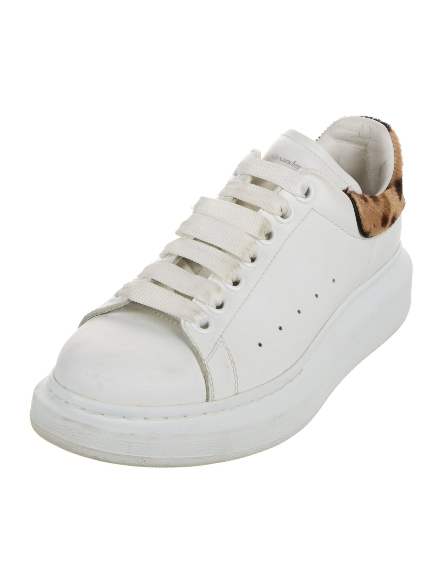 Alexander McQueen Leather Animal Print Sneakers