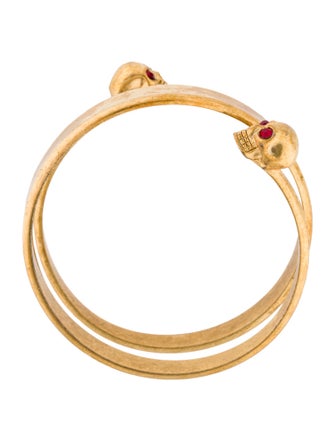 Alexander McQueen Crystal Spiral Double Skull Bracelet