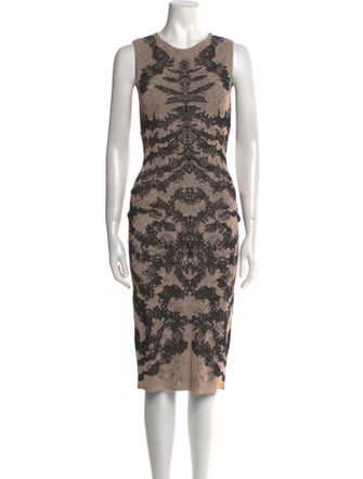 Alexander McQueen Lace Pattern Midi Length Dress
