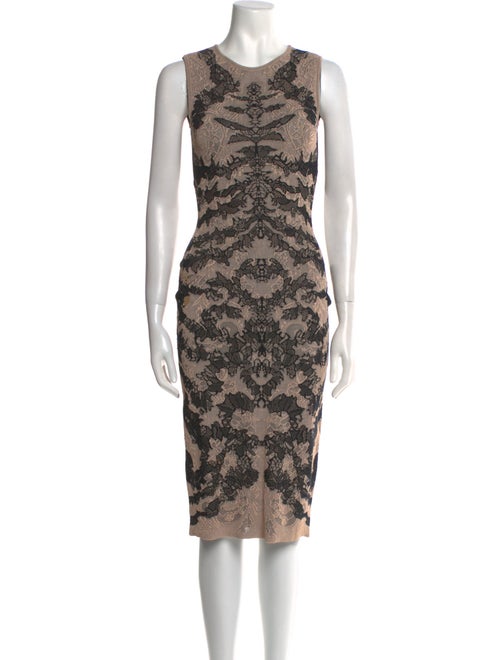 Alexander McQueen Lace Pattern Midi Length Dress