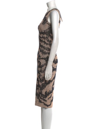 Alexander McQueen Lace Pattern Midi Length Dress