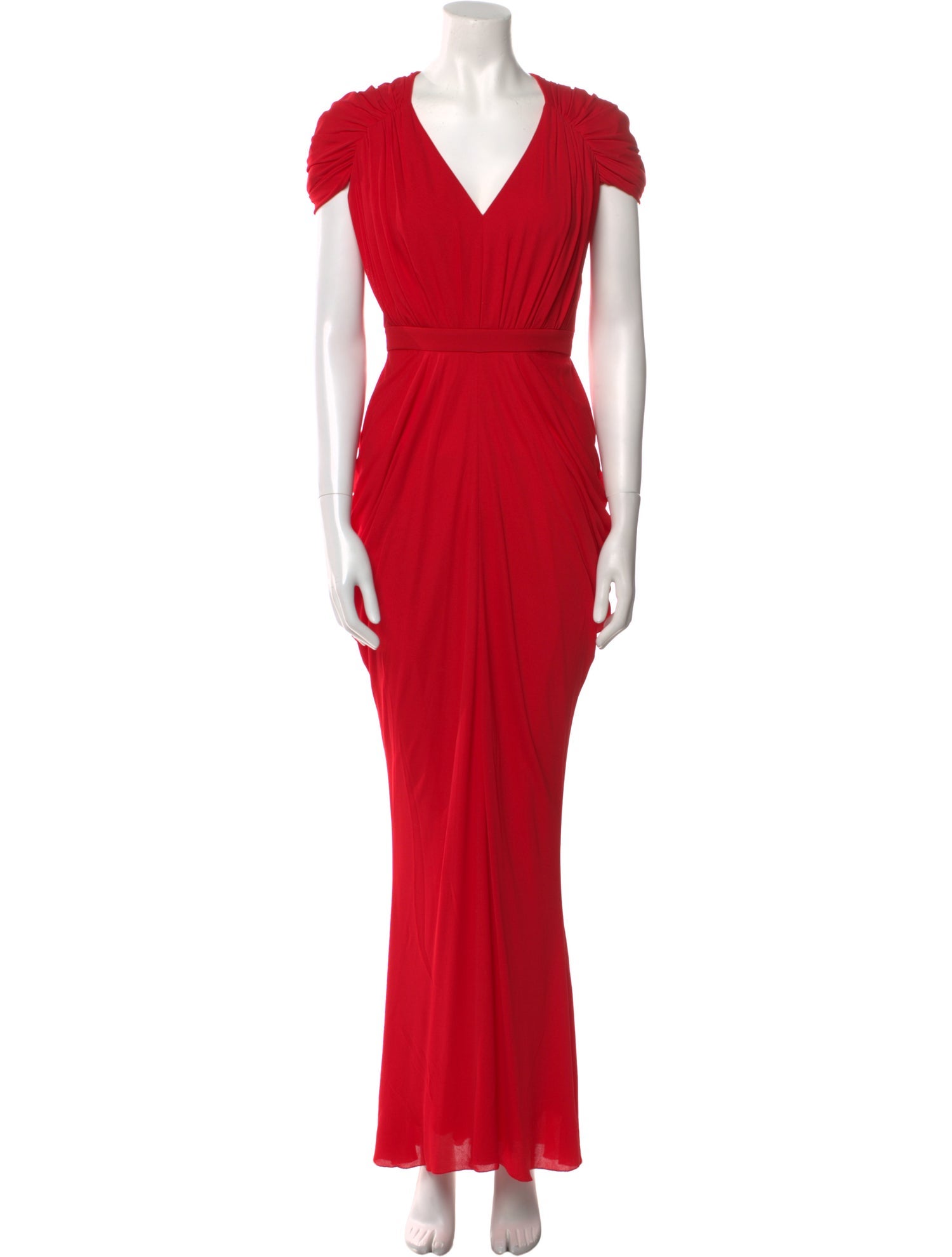 Alexander McQueen V-Neck Long Dress