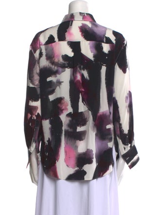 Alexander McQueen Silk Printed Button-Up Top