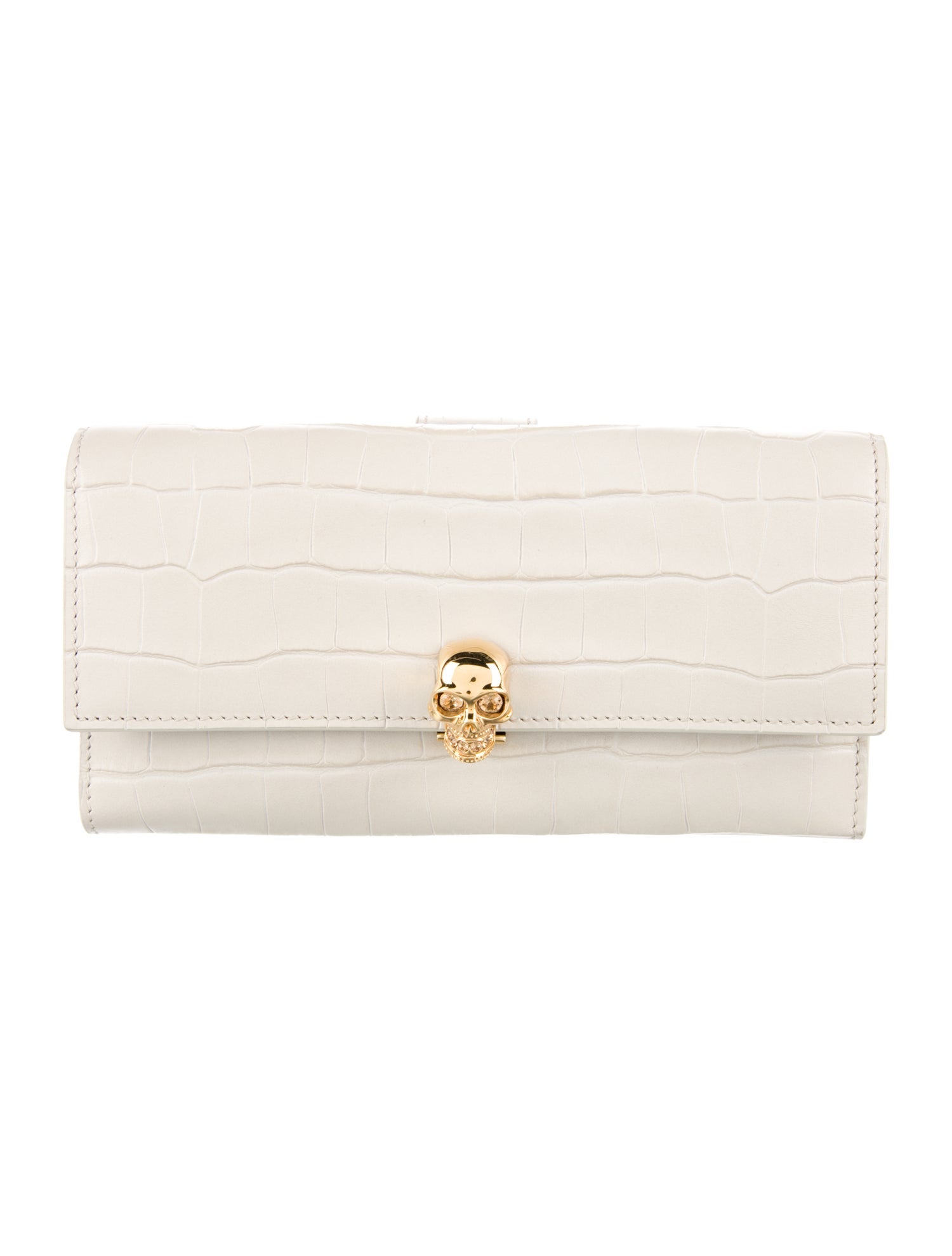 Alexander McQueen Skull Embossed Leather Continental Wallet