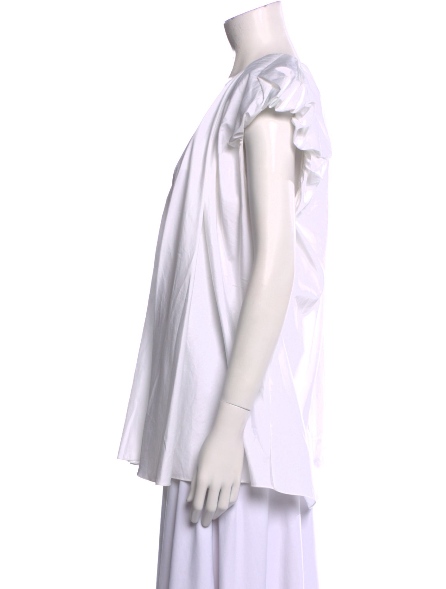 Alexander McQueen V-Neck Short Sleeve Blouse