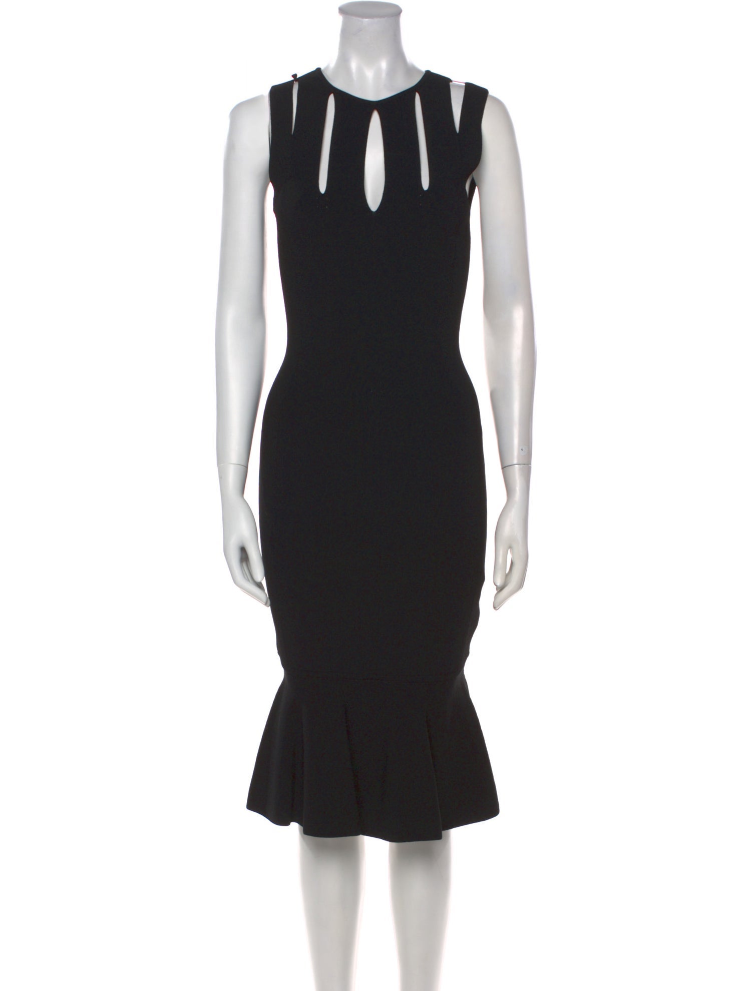 Alexander McQueen Crew Neck Midi Length Dress