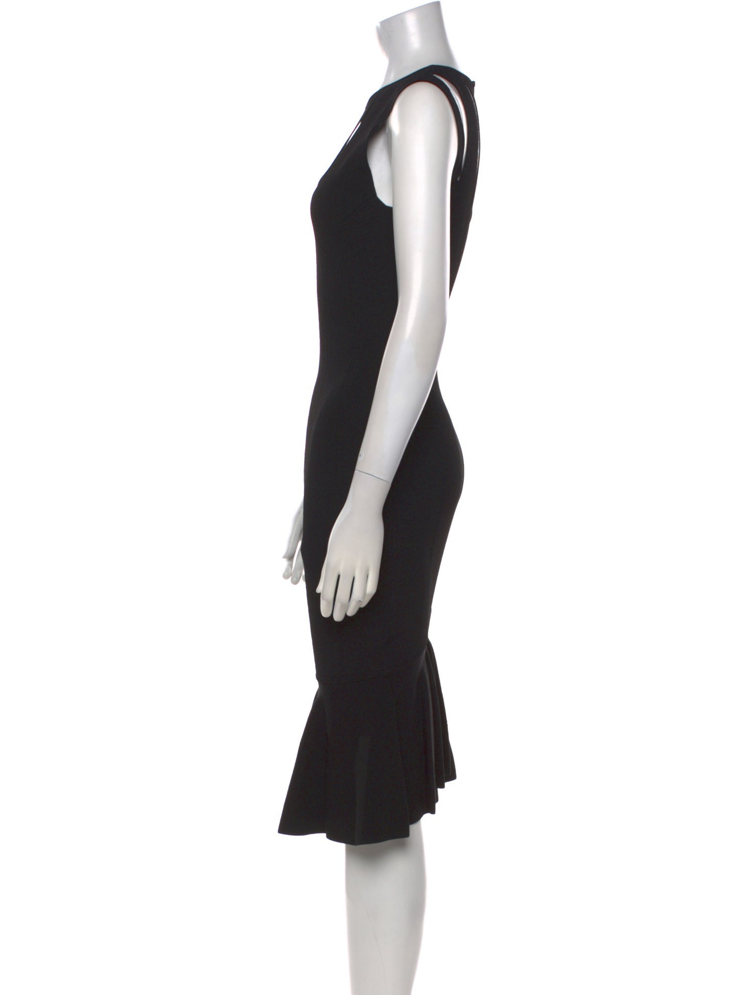 Alexander McQueen Crew Neck Midi Length Dress