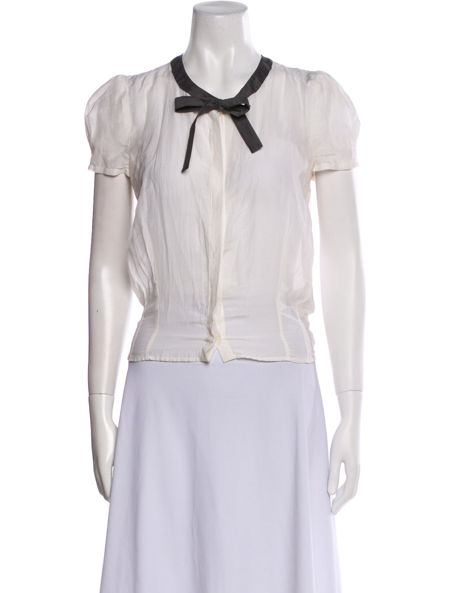 McQ Alexander McQueen V-Neck Short Sleeve Crop Top