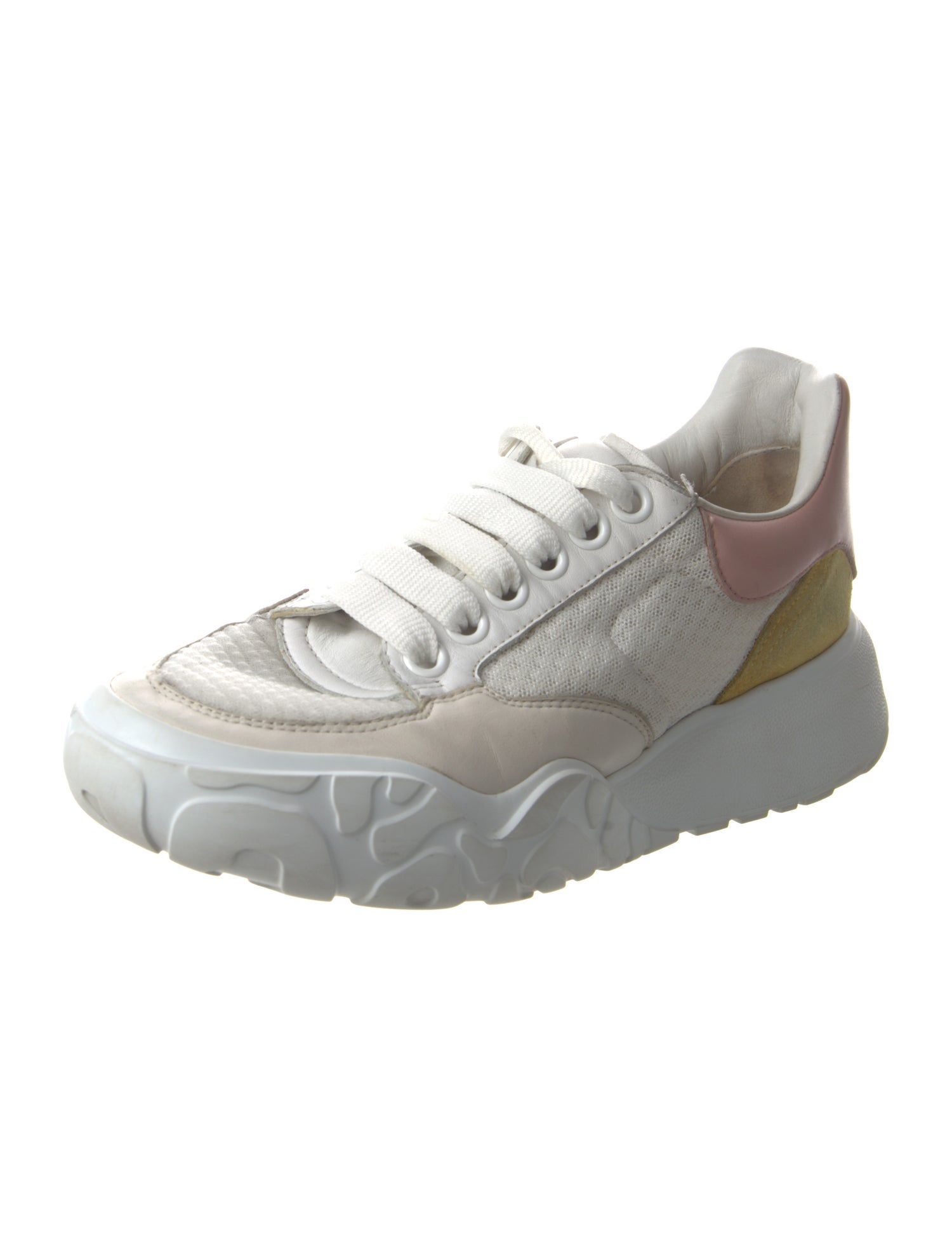 Alexander McQueen Leather Colorblock Pattern Sneakers