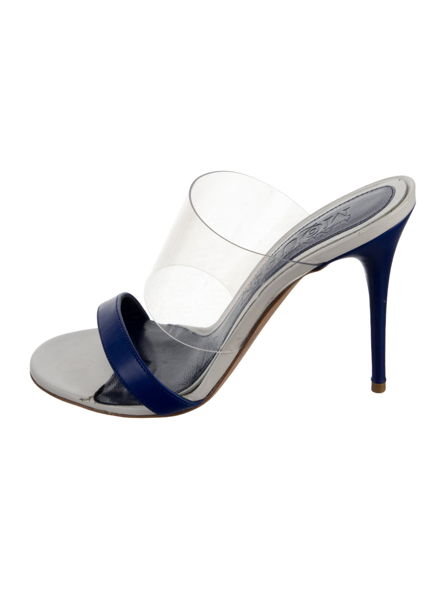 Alexander McQueen Leather Colorblock Pattern Slides