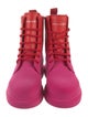 Alexander McQueen Velvet Colorblock Pattern Boots