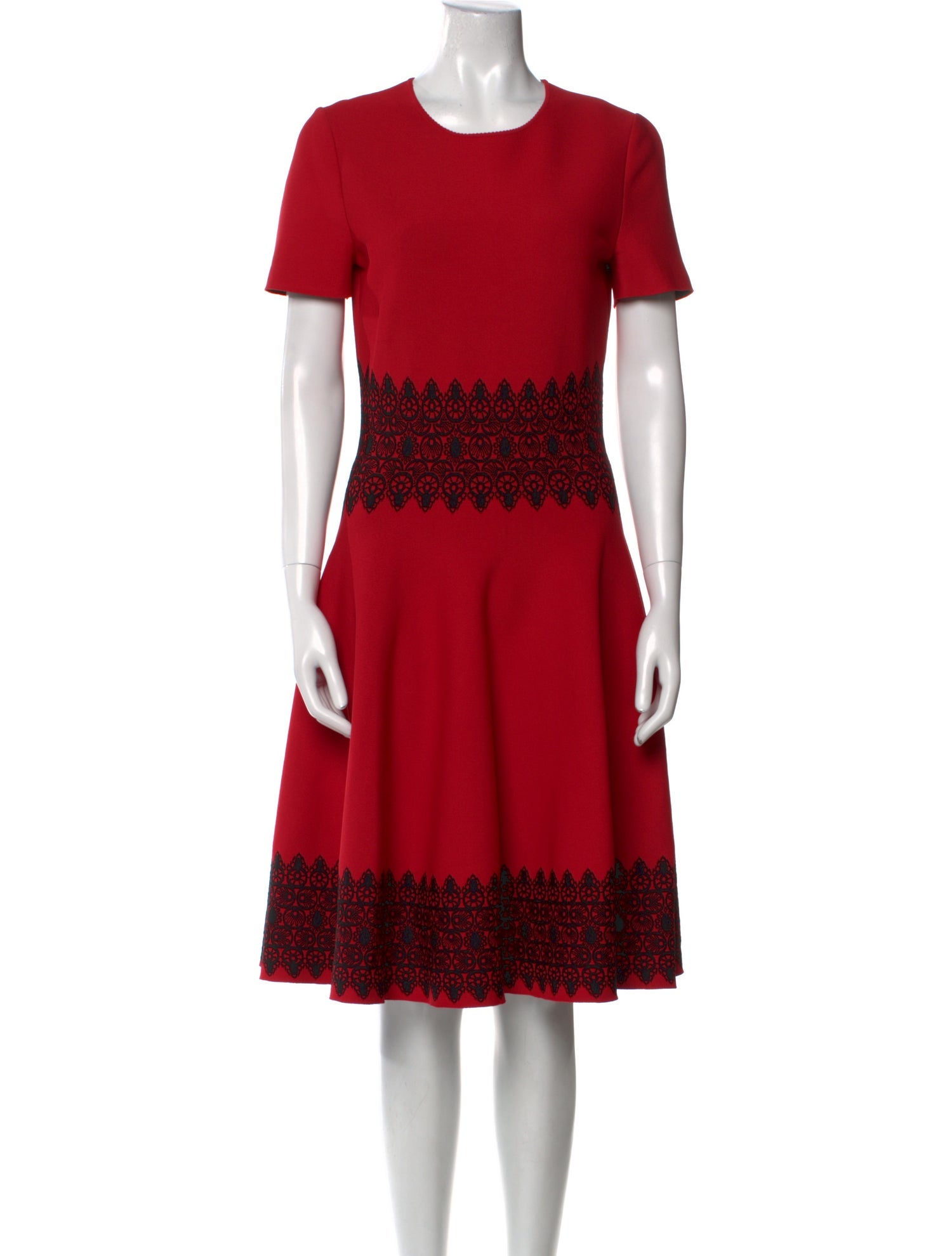 Alexander McQueen Colorblock Pattern Midi Length Dress