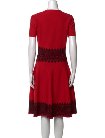 Alexander McQueen Colorblock Pattern Midi Length Dress