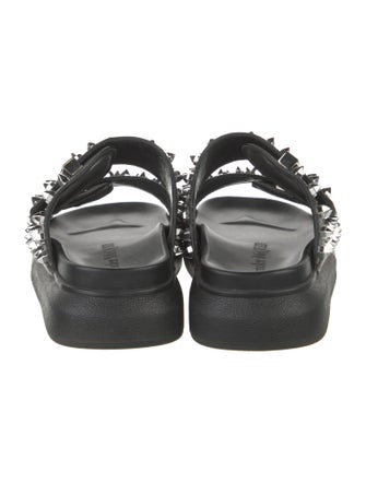 Alexander McQueen Rockstud Accents Leather Slides