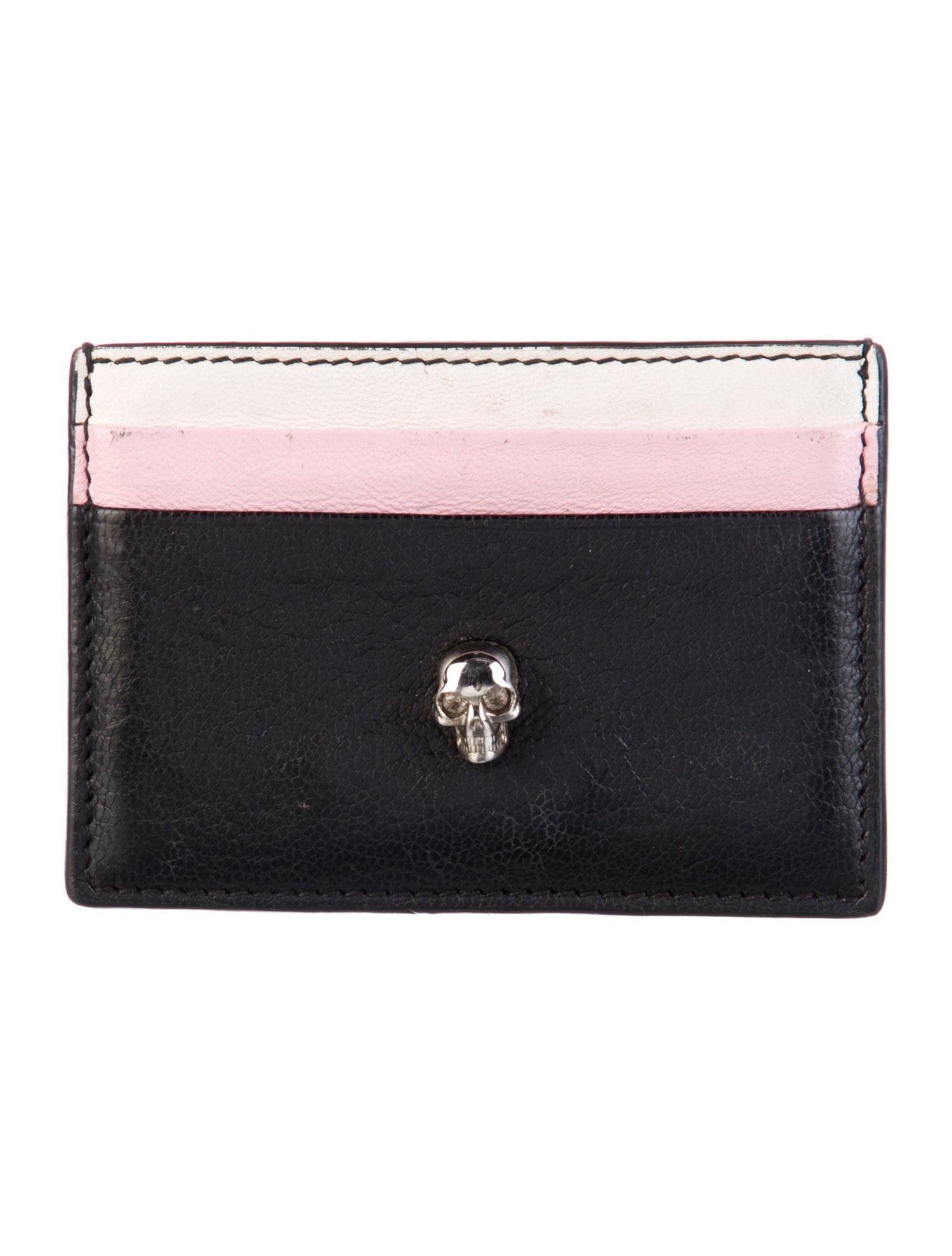 Alexander McQueen Leather Colorblock Pattern Card Holder