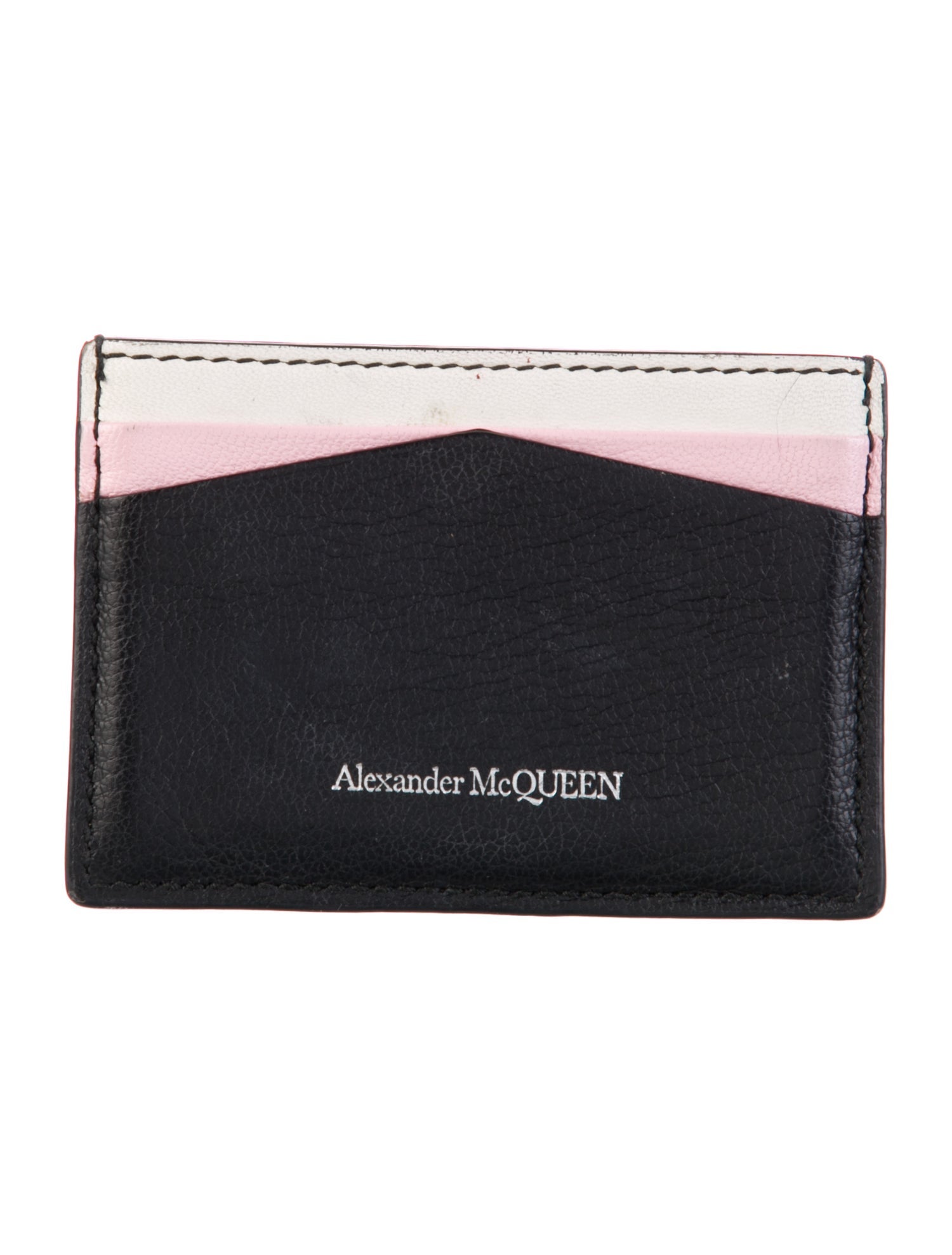 Alexander McQueen Leather Colorblock Pattern Card Holder