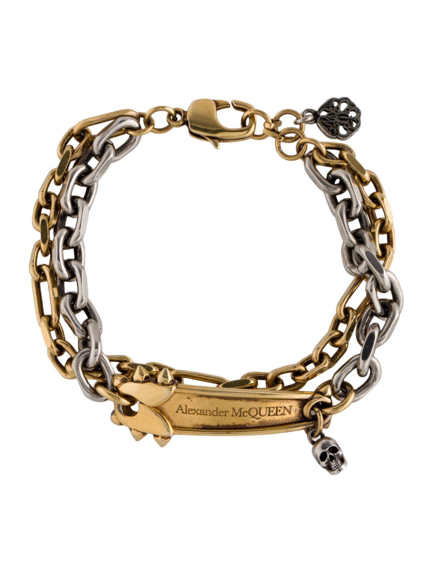 Alexander McQueen Punk Stud Safety Pin Link Bracelet