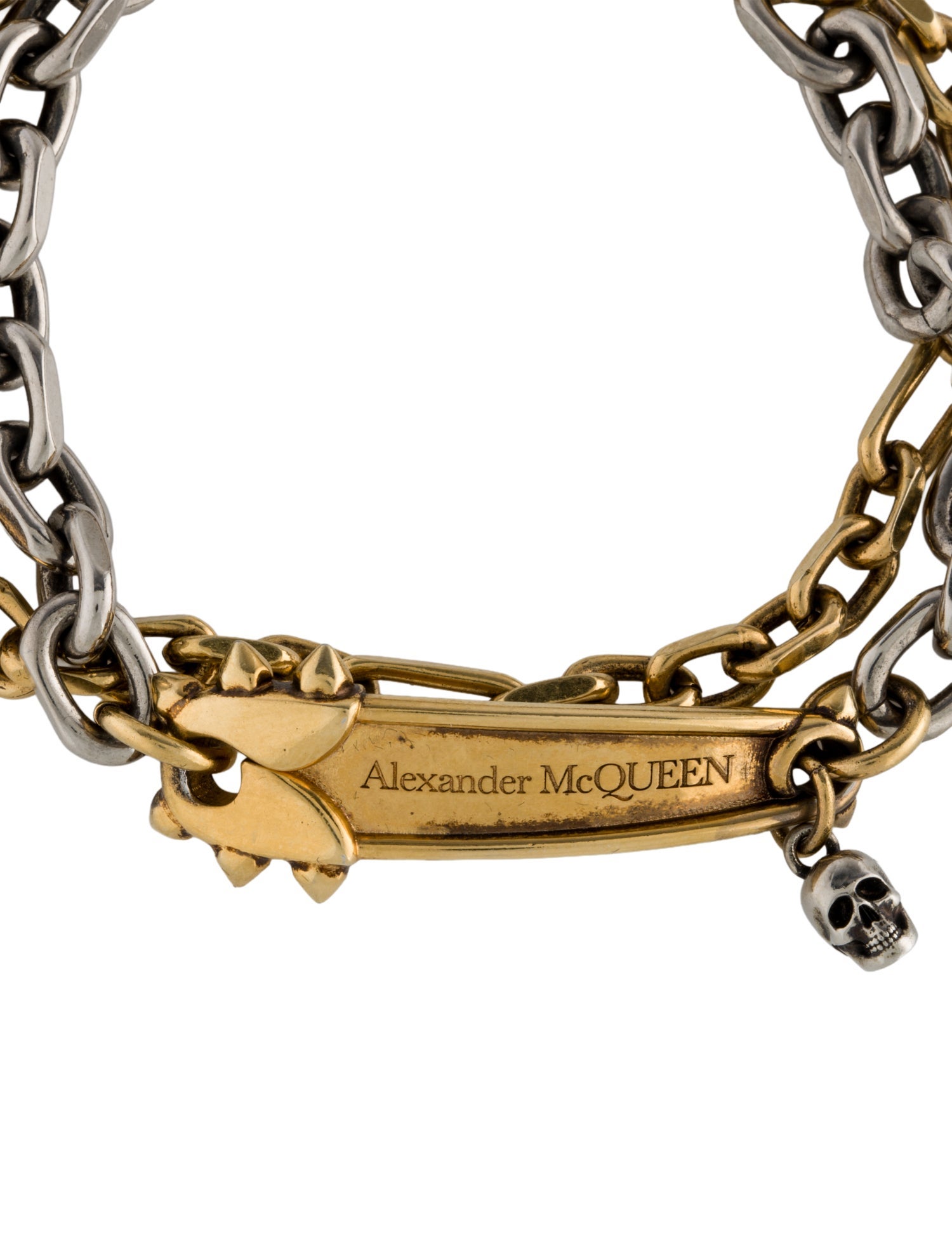 Alexander McQueen Punk Stud Safety Pin Link Bracelet