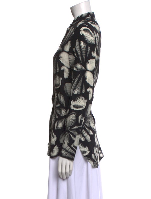 Alexander McQueen Silk Printed Button-Up Top