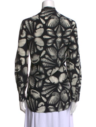 Alexander McQueen Silk Printed Button-Up Top